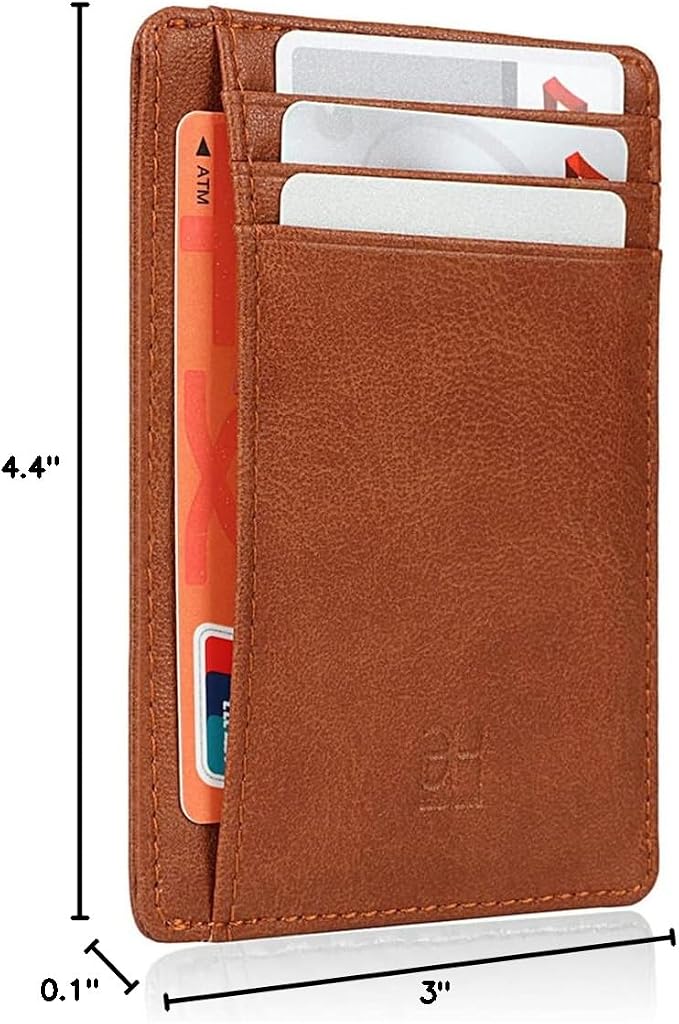 GH GOLD HORSE Slim RFID Blocking Card Holder Minimalist Leather Front Pocket Wallet for Women | Slim - Image 8