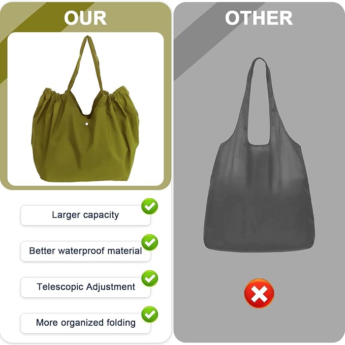 Reusable Grocery Bags,Reusable Shopping Bags,Folding Bags Totes,Stretchable and shrinkable shopping bag for Groceries - Image 6
