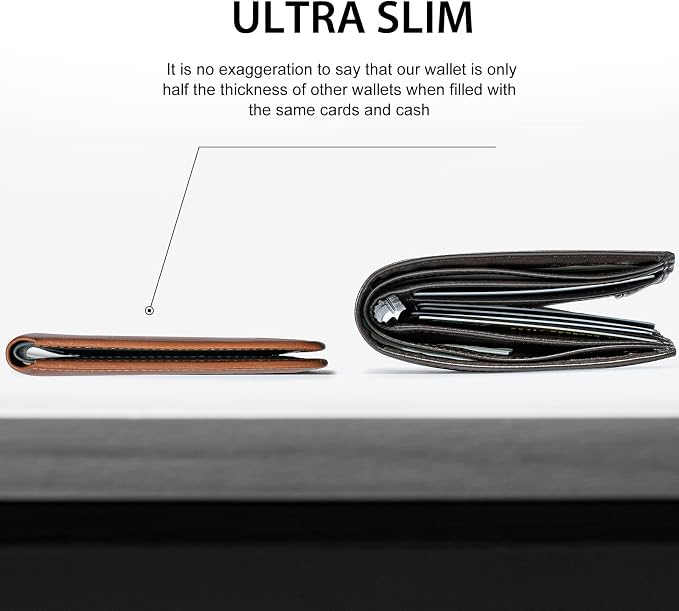 GSOIAX Slim Wallet for Men Rfid Blocking Leather Bifold Front Pocket Carbon Fiber Men's Money Clips Credit Card Holder With Gift Box - Image 2