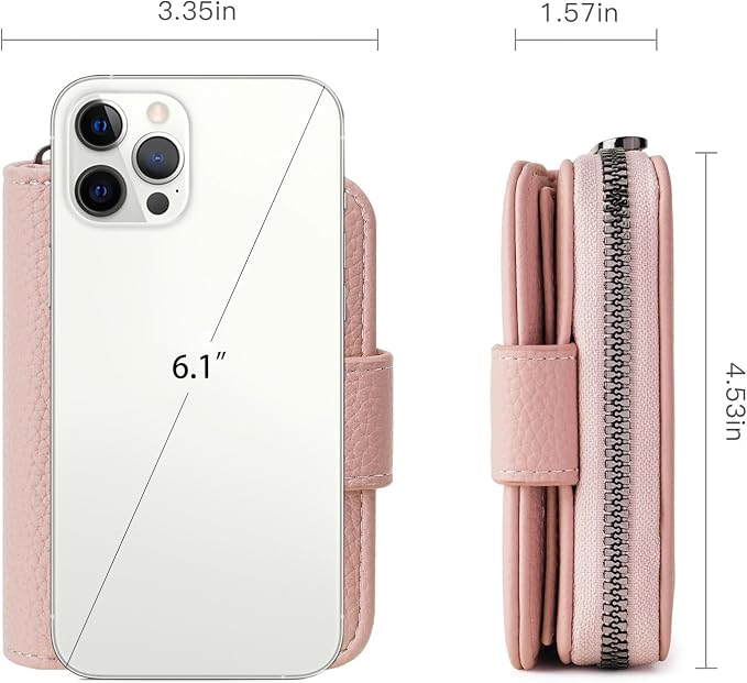 Credit Card Holder for Women Small Leather RFID Blocking Security Card Wallet with ID Window - Image 3