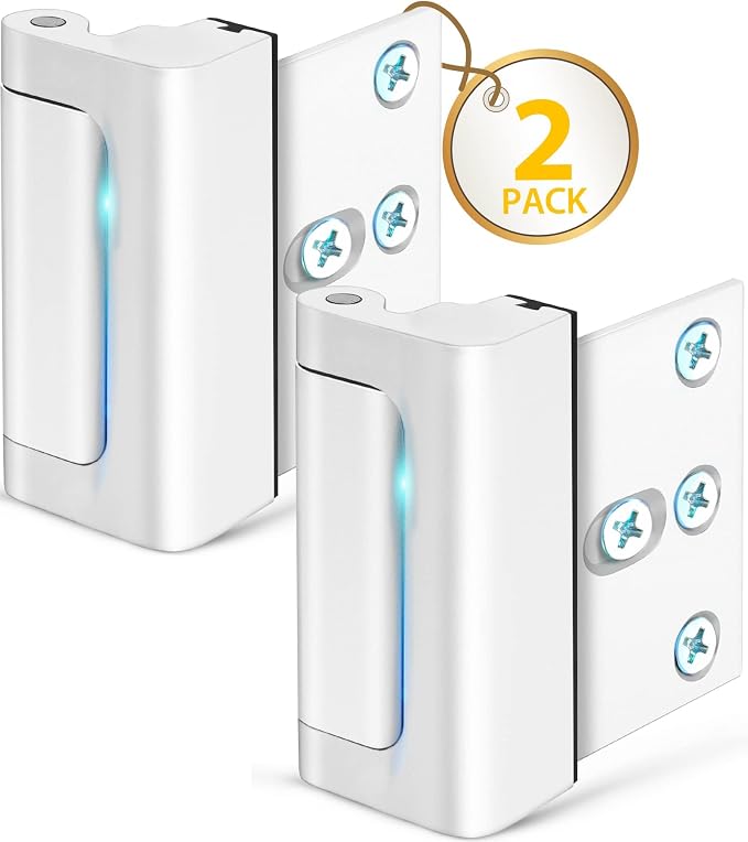 Door Lock for Kids Safety Home Security Front Door Reinforcement Lock Latch | Child Proof Door Safety Locks from Inside, Top Flip Latches Lock Withstands 800 lbs for Inward Swinging Doors High Night Lock - Image 8