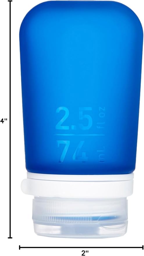 humangear GoToob+ (Medium) | Refillable Silicone Travel Bottle | Locking Lid | Food-Safe Material | Dark Blue, Medium (2.5 fl.oz.; 74ml) | Refillable & Leak-Proof Silicone Travel Size Bottles with Locking Cap for Toiletries, Camping & TSA Carry-On - Image 7