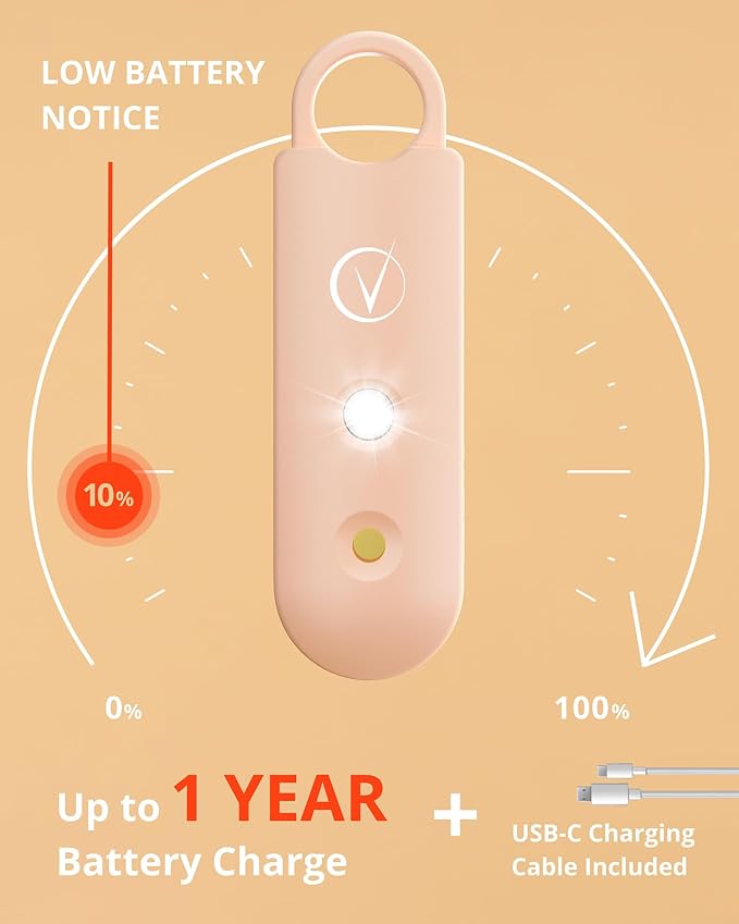 Vantamo Personal Alarm for Self Defense with Low Battery Notice, Strobe Light & Extra Loud 130 dB Double Speakers Safety Keychain Set for Women, Rechargeable Panic Button for Womens Self Defense - Image 4