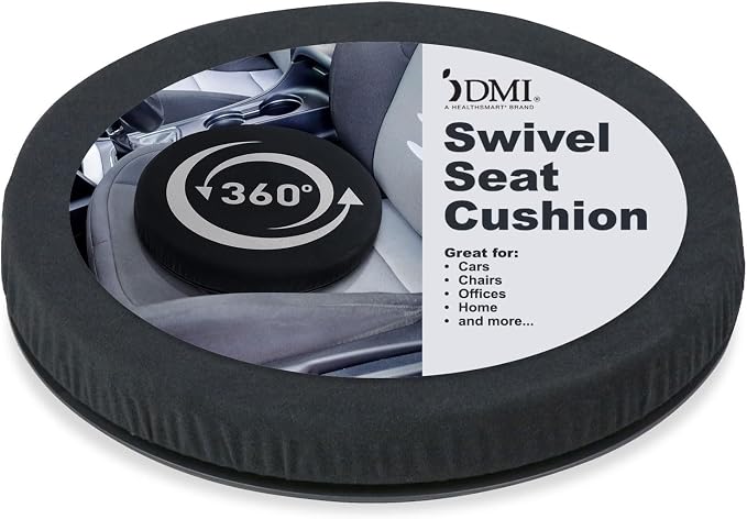 HealthSmart 360 Degree Swivel Seat Cushion, Chair Assist for Elderly, Swivel Seat Cushion for Car, Twisting Disc, Black, 15 Inches in Diameter by HealthSmart