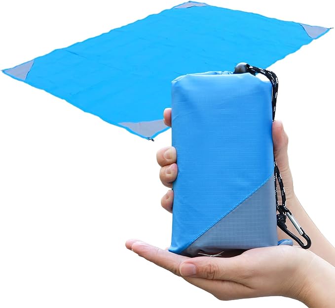 Orga'Neat Pocket Picnic Blanket, Compact Lightweight Tarp for Camping | Foldable, Easy to Carry, Water Resistant Sandproof Washable Quick Dry Mat for Beach, Festival, Travel, Outdoor Recreation by OrgaNeat