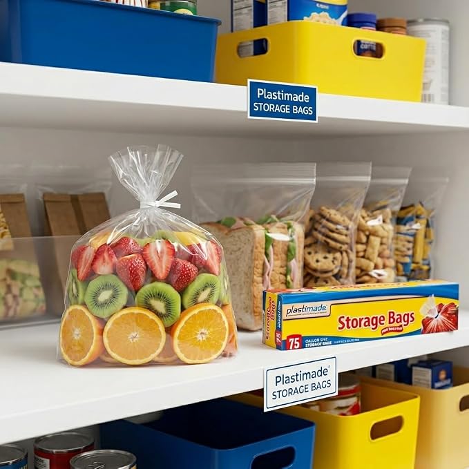 1 Gallon Storage Bags with Twist Ties, 300 Count - Clear Plastic Food Storage Bags for Sandwiches, Snacks, Fruit, Produce & Freezer (Pack of 3) - Image 7