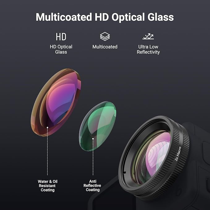 NEEWER Macro Lens Compatible with DJI Osmo Action 6 Only, Action Camera Close Up Photography Accessories with 2X Magnification, 2 Elements 1 Group, 2-3cm Focus Range, LS010 - Image 5