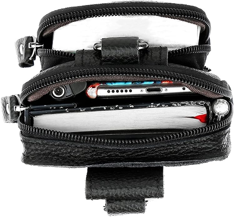Leather Waist Pack Phone Belt Bag for Men Loop Holster Wallet Cellphone Case Pouch Pack Clip Money Purse - Image 6