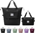 Large Capacity Folding Travel Bag, Lightweight Waterproof Luggage Bag, Expandable Travel Duffel Bag, Dry Wet Separated Gym Tote Bag, Weekender Overnight Bag for Women and Man (Black) by DOJUNS