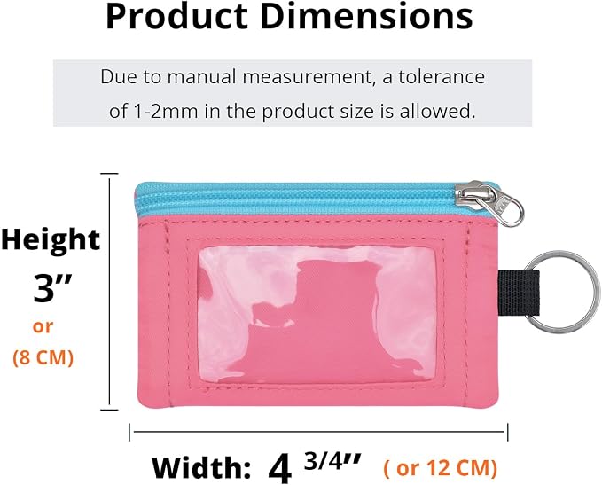 RFID Blocking Travel Wallet with Adjustable Lanyard, Small Nylon Zipper Pouch and Badge Holder for ID, Credit Cards, Cash, Keys, Commuters (Pink) - Image 3