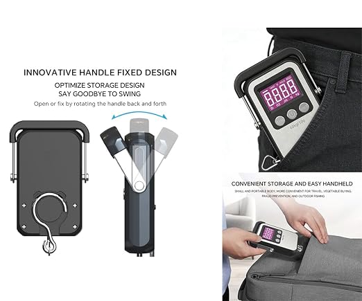Luggage Scales 132lb Portable Digital Hanging 60kg Fishing Scale, 2 AAA Batteries (Not Included) - Image 2
