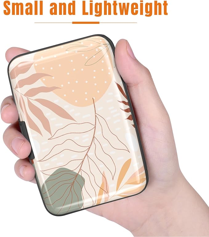 Rimilak Aluminuml Credit Card Holder,Yellow Leaves | Mini Credit Card Wallet RFID Blocking Slim Metal Hard Case for Women Men - Image 3