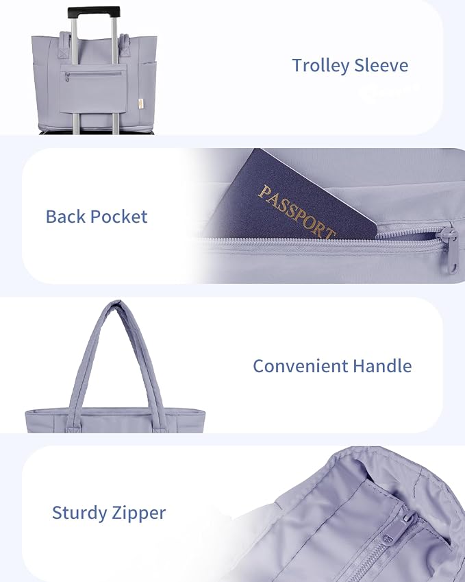Wandering Nature Travel Tote Bag for Women with Expandable Bottom & Laundry Bag, Fits 40oz Tumbler for Carry-On Work Gym - Image 7