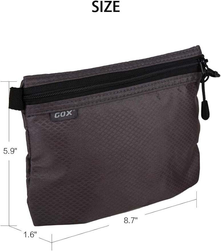 GOX Small Toiletry Bag for Men Bulk Cosmetic Bag Dopp Kit Carry On Zipper Pouch Organization Nylon Packing Sack Wate Repellent(Grey) - Image 2