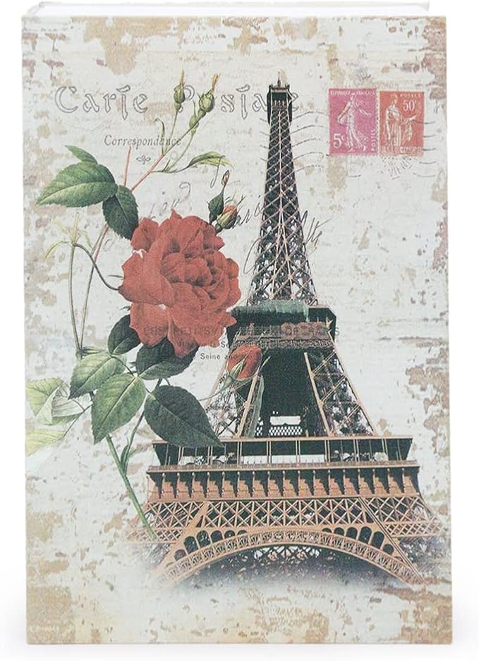 Diversion Book Safe Storage Box (9.5"×6"×2.2"), Dictionary Secret Safe Can with Security Key Lock, Diversion Book Hidden Safe (Paris,Key) - Image 7