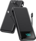 Portable Charger for iPhone with Built-in Cables and Wall Plug,Upgraded 13800mAh Fast Charging USB C Power Bank,4 Outputs Slim Travel Essential Battery Pack for iPhone 17/16/15/14/13,Galaxy,Android by FOCHEW