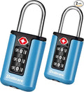 2 Pack TSA Approved Luggage Locks, Combination Travel Padlock, 3-Digit Waterproof Lock, TSA Accepted Outdoor Keyless Resettable Lock for Lockers, Bags, Backpack, Gym, Gate-Blue by Brillirare