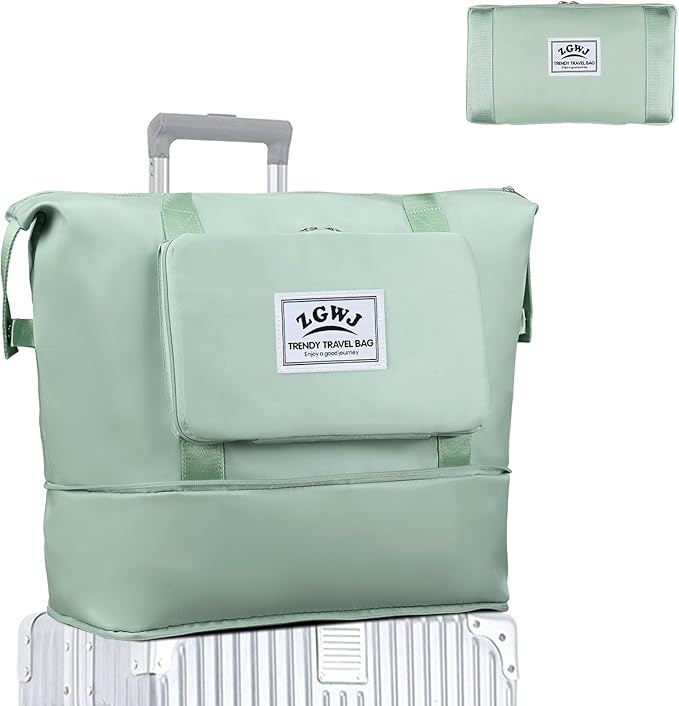 ZGWJ Travel Tote Bags, Expandable Overnight Weekender Bag for Women Foldable Carry-On | Expandable by ZGWJ