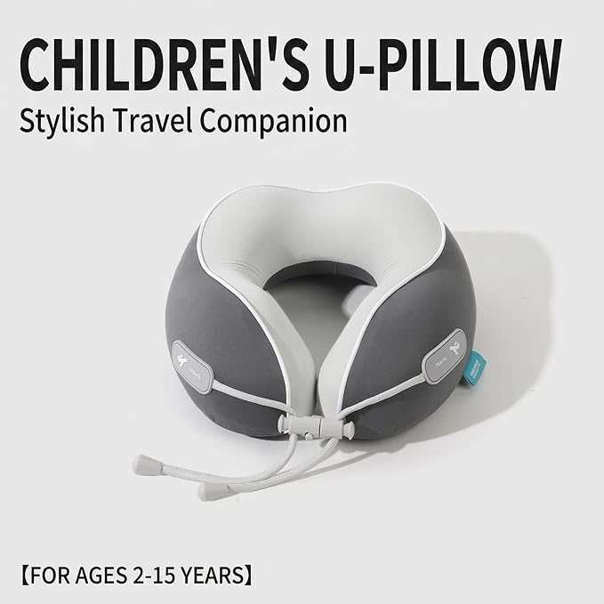 Travel Pillow with New Cool Material,Neck Pillow for Traveling 100% Pure Memory Foam,Travel Neck Pillow with Zipper Box, Airplane Pillow for Traveling,Travel Essentials (Kids Pillow-Grey) - Image 7