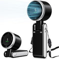 Portable Fan, Mini Fan, Handheld Turbo Fan, Portable Rechargeable Fan, 5-Speed, LED Display, Foldable Design (Black) by Unknown