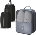 Shoe Bags for Travel Holds 3 Pair of Shoes, Shoe Storage Pouch with 2 Pack Portable Bags, Waterproof & Washable, Grey by UPRIMEASY