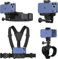 4 in 1 Phone Accessories Kit, Quick Release Head Strap Mount + Chest Mount Harness + Backpack Clip Holder + Palm Strap Kit for POV/VLOG,Cell Phone Clip Compatible with iPhone,Samsung and More Phones by Followus