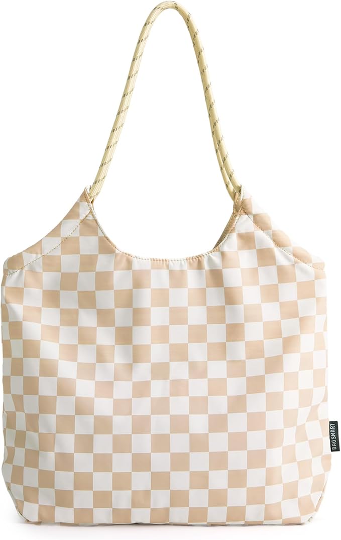 BAGSMART Tote Bag for Women, Travel Tote Beach Bag with Zipper for Gym by BAGSMART