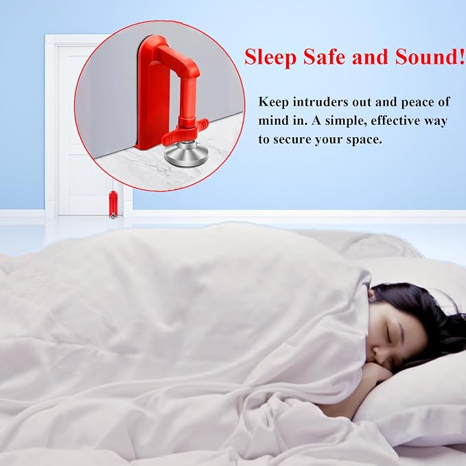Door Stoppers Security, Portable Door Lock for Travel, Hotel Safety Device | Easy to Install and Remove, Compact Travel Security Solution for Woman, Fits Most Inward-Swing Doors, Fits 0.2"–2" Door Gaps - Image 2