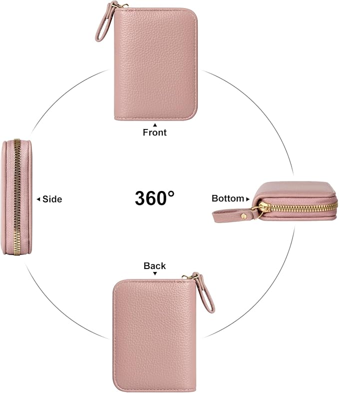 Credit Card Wallet, RFID Card Case Wallet, Zipper Card Cases Holder for Men Women, RFID Blocking, KeyChain Wallet, Compact Size Card Organizer Case for Women - Image 6