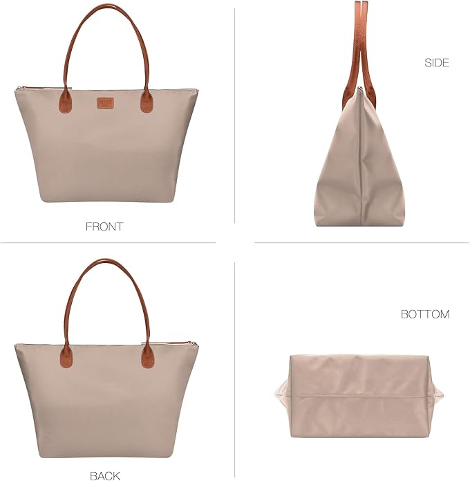 GAYI URBAN Nylon Tote Bag for Women, Large Foldable Weekend Hobo Purses for Women, Shoulder Tote Handbags with Zipper | Nylon - Image 3