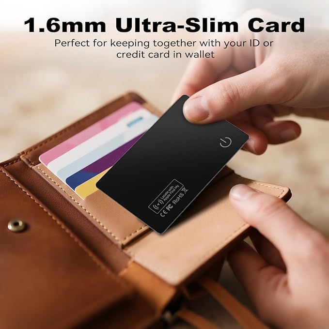 2Pack Wallet Tracker Air Card Tag Tracker Card Ultra Slim 0.07in, IP68 Waterproof Travel Credit Card Design Works with Find My for Wallets, Keys, Luggage,Bags - Image 2