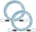 5mm Security Cable Lock with High Reflective Threads, Flexible Steel Safety Cable for Bicycle Motorcycle Luggage, 4FT 7FT 10FT 15FT Double Loop Design (Light Blue, 2pack-10FT) by J-TECHDYNAMICS