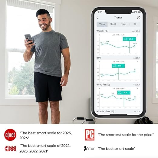 Wyze Smart Scale X Digital Bathroom Scale for Body Weight and Fat(White) | BMI Muscle Mass Body Composition Scale, ITO Glass, Baby/Pet/Luggage Modes, Batteries Included, Syncs with Fitness Apps - Image 2