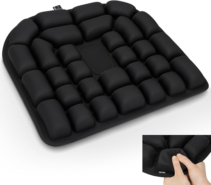 Inflatable Seat Cushion - Airplane Seat Cushion for Long Flights | Inflatable Seat Cushion for Air Travel, Stable & Firm Support for Outdoor Use, Stadium Bleachers & Office Chairs by Unknown