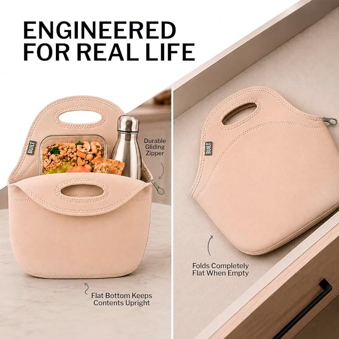 Built Gourmet Getaway Neoprene Lunch Bag - Cameo Rose - Image 5