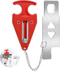 Portable Door Lock for Travel Door Lock Hotel Room Security Devices Apartment Jammer Additional Safety for Traveling Home College upgrade (Red combination) by GINFH
