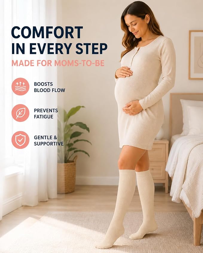 Aoliks Compression Socks for Women and Men 4 Pairs, Mild Support | Long Knee High Stockings for Nurses Running Travel Flying Pregnancy Athletic 15-20 mmHg - Image 4