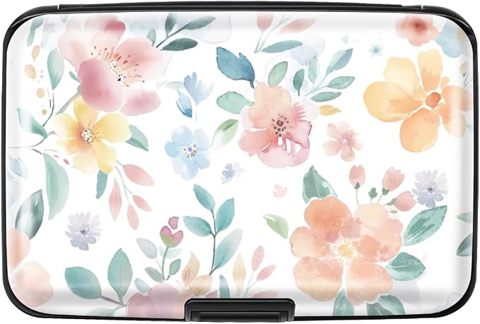 Coco Rossi Credit Card Holder RFID Aluminum Small Mini Wallet Women | Metal Wallet, Business Cards Holder, ID Case, Slim Sleeves, Womens Girls Gift, Carry Wallets for Travel, Watercoler Floral - Image 8