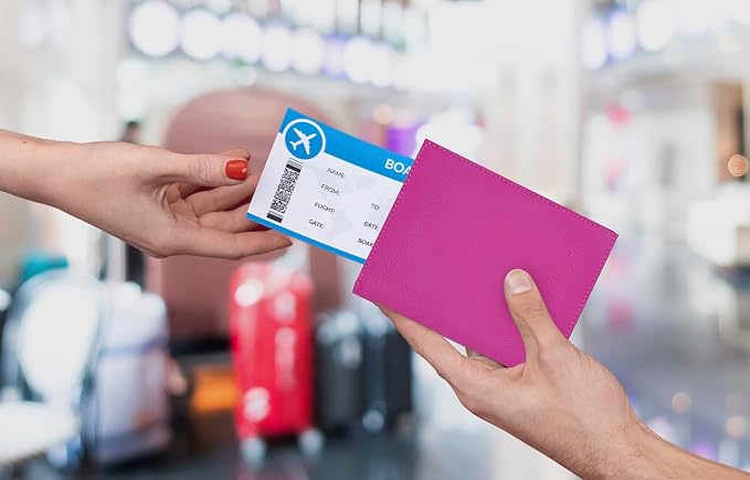 Hot Pink RFID Genuine Leather Passport Wallet - Image 7