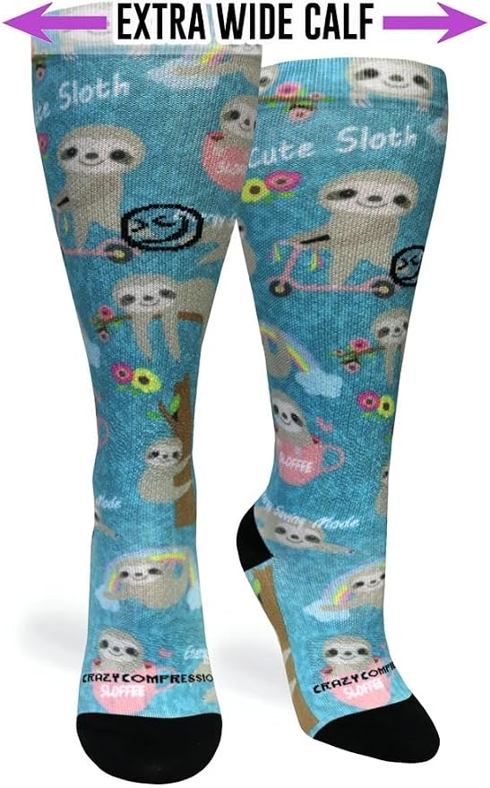 Crazy Compression Socks, Comfortable Support Socks for Recovery, Travel, Hiking, and Long-Hour Comfort w/Fun Designs - Image 2