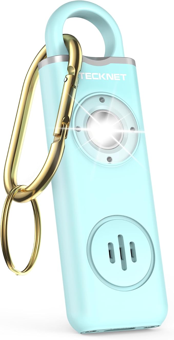 TECKNET Rechargeable Personal Safety Alarm for Women, 130dB Self Defense Keychain Alarm with SOS Strobe Light, Low Battery Notice, Personal Alarm Loud Siren Safety Keychain for Girls Kids Elderly by Tecknet