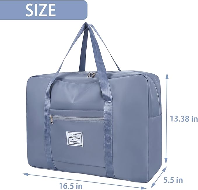 Duffel Bags for Traveling Women Sports Gym Tote Bag Water Resistant Travel Carry on Duffel Bag Weekend Overnight Bag (Blue) - Image 5