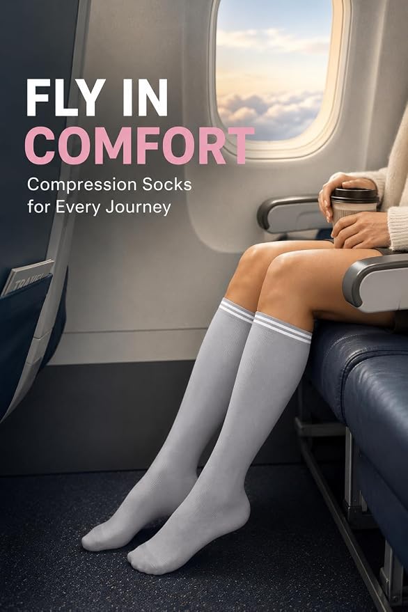 Aoliks Compression Socks for Women and Men 4 Pairs, Mild Support | Long Knee High Stockings for Nurses Running Travel Flying Pregnancy Athletic 15-20 mmHg - Image 6