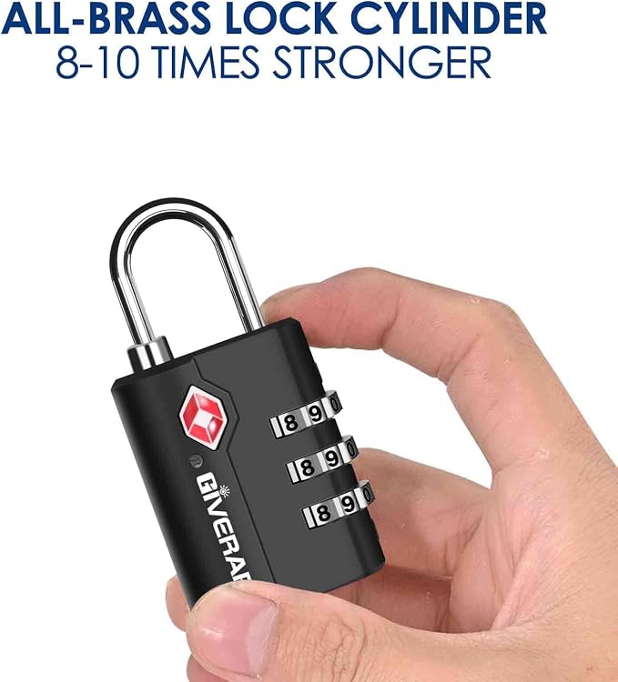 2 Pack TSA Approved Travel Luggage Locks, Suitcase Combination Lock, Keyless 3-Digit Zipper Padlocks, TSA Accepted Compatible Padlock for Gym Locker, Golf Bag Case, Backpack-Black - Image 6