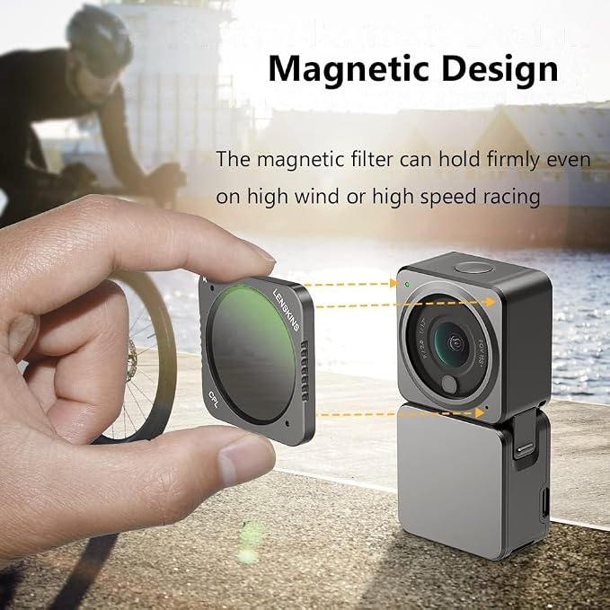 4-Pack Lens Filter Set ND8 ND16 ND32 CPL for DJI Action 2 Camera | QR Magnetic Design, ND CPL Filter Kits, Lens Protector Accessories for DJI Action 2 Vlogging Shooting Photography - Image 2