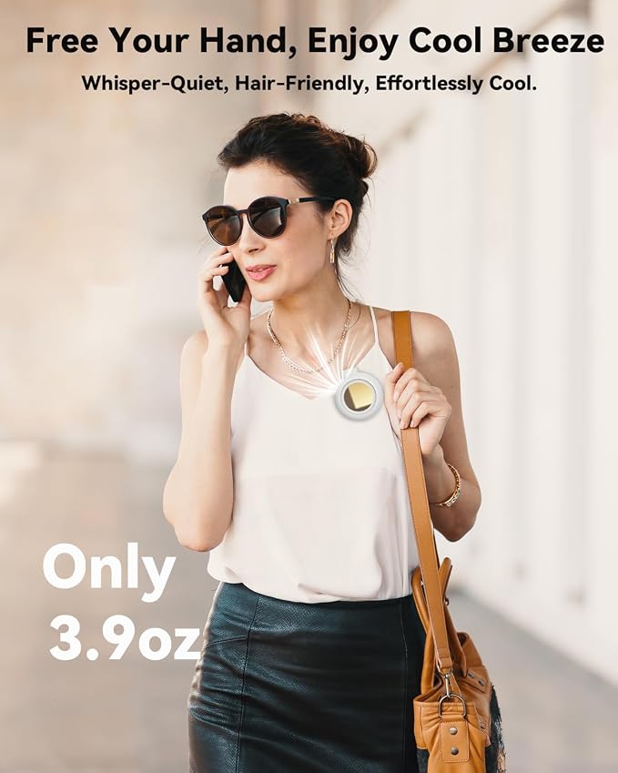 Portable Silent Mini Bladeless Fan Clip On, Small Fan Clip on for Shirt & Waist, Adjustable 3-Speed Suspended Whirlwind Fans, For Outdoor & Travel & Office, Travel Accessories, Gift - Image 4