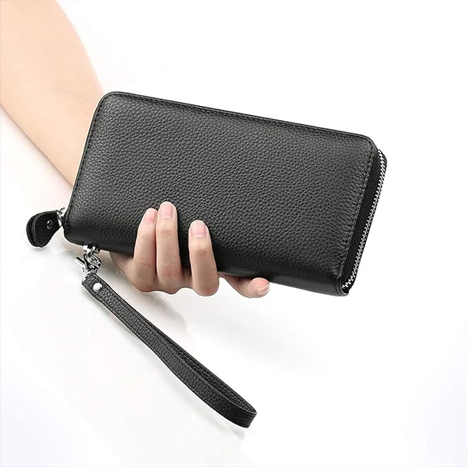 Moflycom Womens Wallet RFID Blocking Genuine Leather Zip Around Wallet Clutch Wristlet Travel Long Purse for Women - Image 5