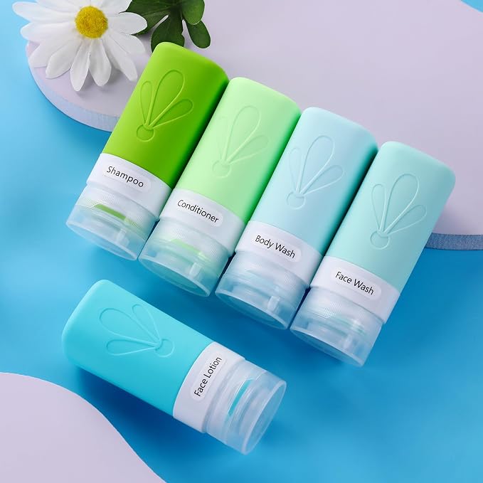 INSFIT Travel Bottles for Toiletries, TSA Approved 2oz Travel Size Toiletries, BPA Free Leak Proof Squeezable Silicone Tubes Travel Essentials for Shampoo Conditioner Lotion Soap - Image 5