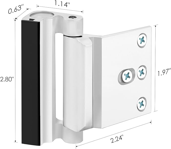 Home Security Door Locks for Front Door Reinforcement Lock Child Safety | Door Lock for Kids Safety Top of Door Flip Extra Lock Latches Withstand 800 Lbs, Night Guardian for Inward Swinging Doors - Image 6