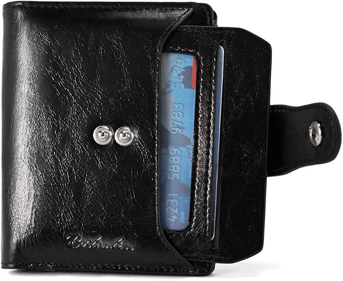 BOSTANTEN Leather Womens Wallet Small RFID Blocking Credit Card Holder | Removable ID Window, Zipper Coin Pocket, Bifold, Minimalist, Fits Small Purses, Daily Use, Ladies Gifts, Black - Image 8